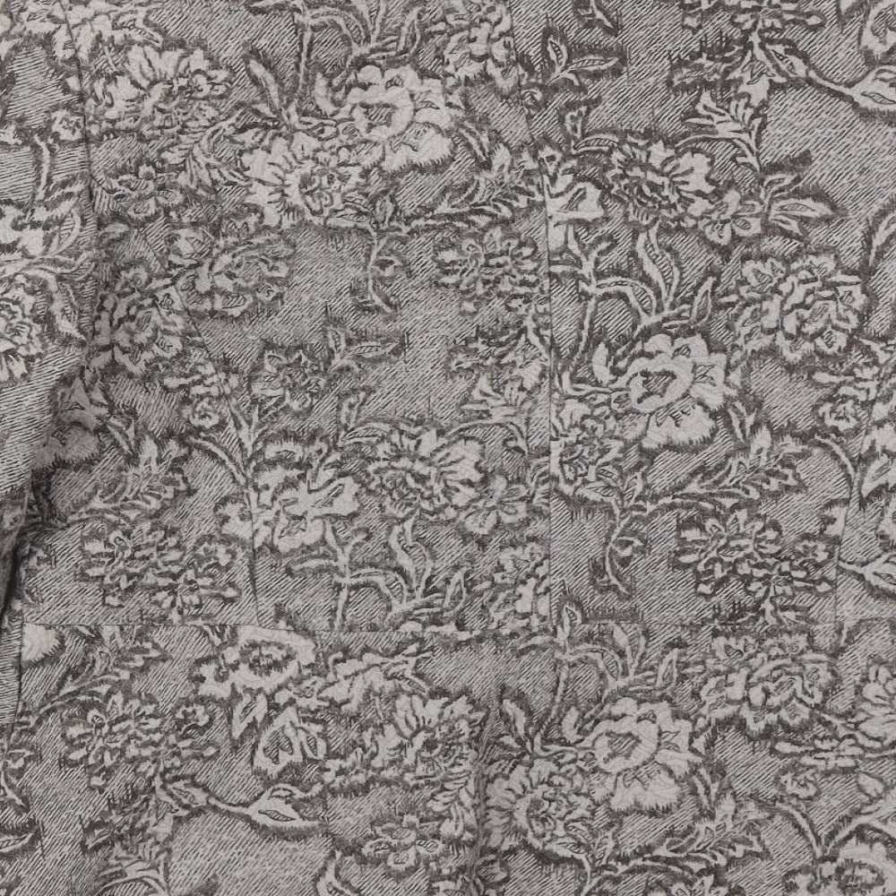 Alex & Co Womens Brown Floral  Jacket  Size 12  Button