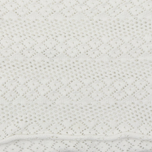 Primark Womens White Crew Neck  Polyester Pullover Jumper Size 12
