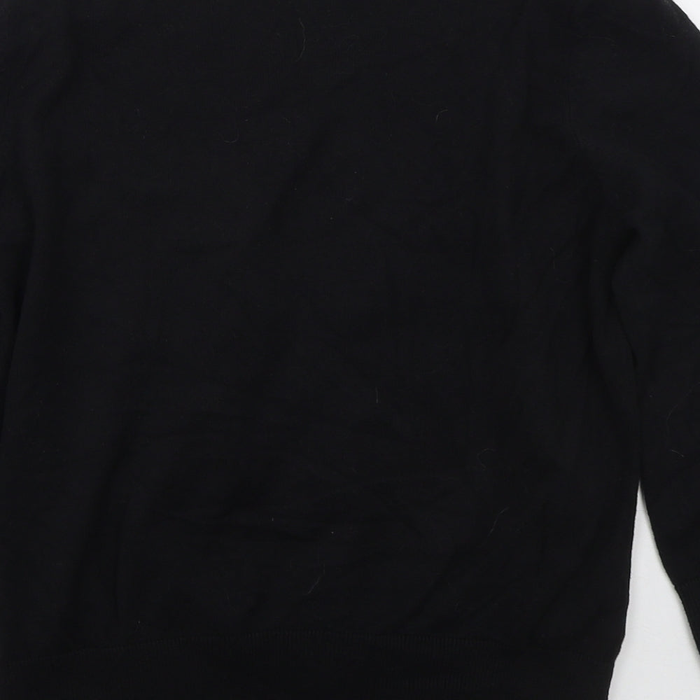 F&F Womens Black Round Neck  Cotton Cardigan Jumper Size 14