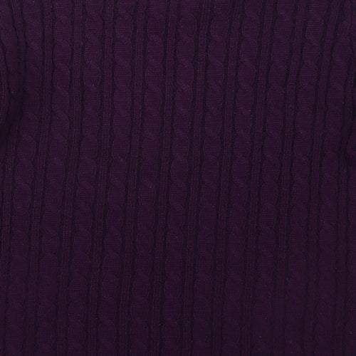 Autonomy Womens Purple Crew Neck  Acrylic Pullover Jumper Size S
