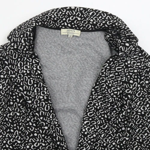 Papaya Womens Black Animal Print  Jacket  Size 12