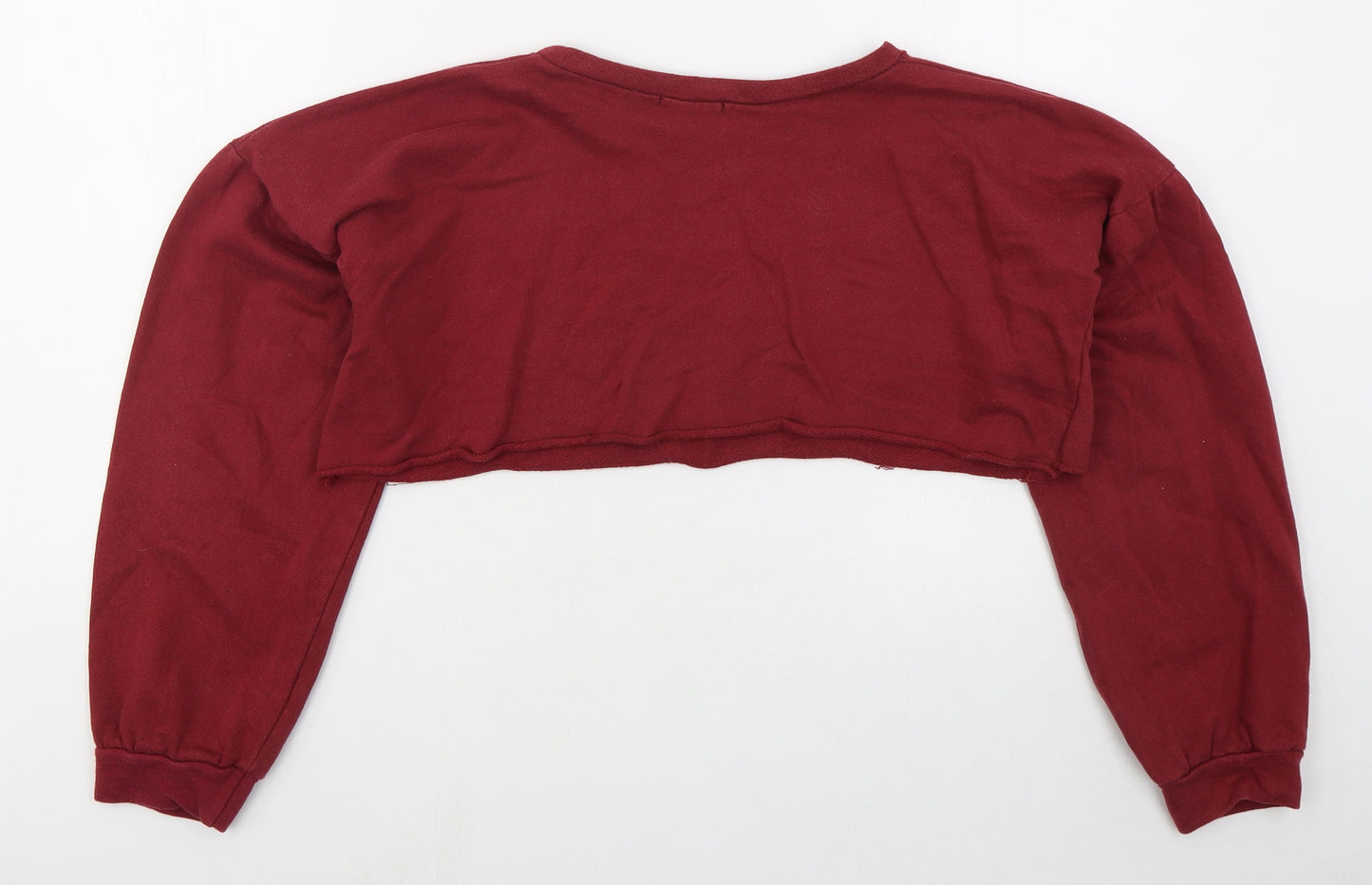PRETTYLITTLETHING Womens Red  Cotton Pullover Sweatshirt Size 6  Pullover