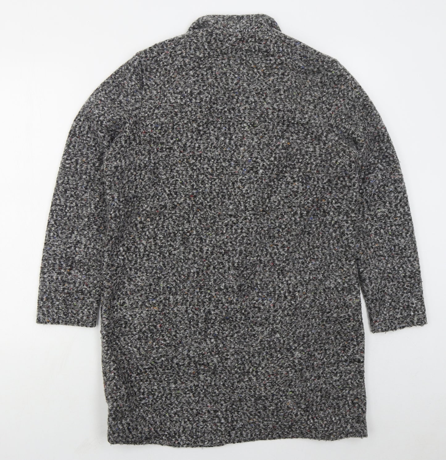 F&F Womens Grey V-Neck  Polyester Cardigan Jumper Size 12