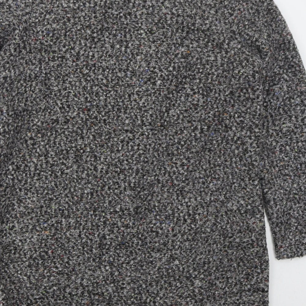 F&F Womens Grey V-Neck  Polyester Cardigan Jumper Size 12