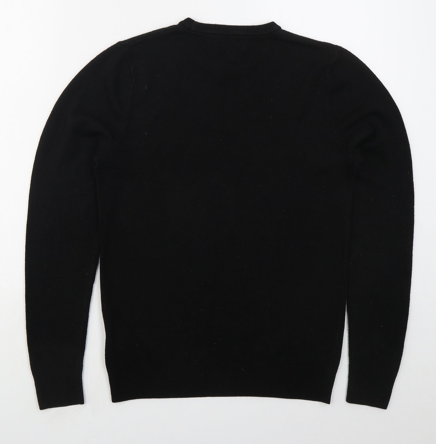 NEXT Mens Black Crew Neck  Acrylic Pullover Jumper Size S