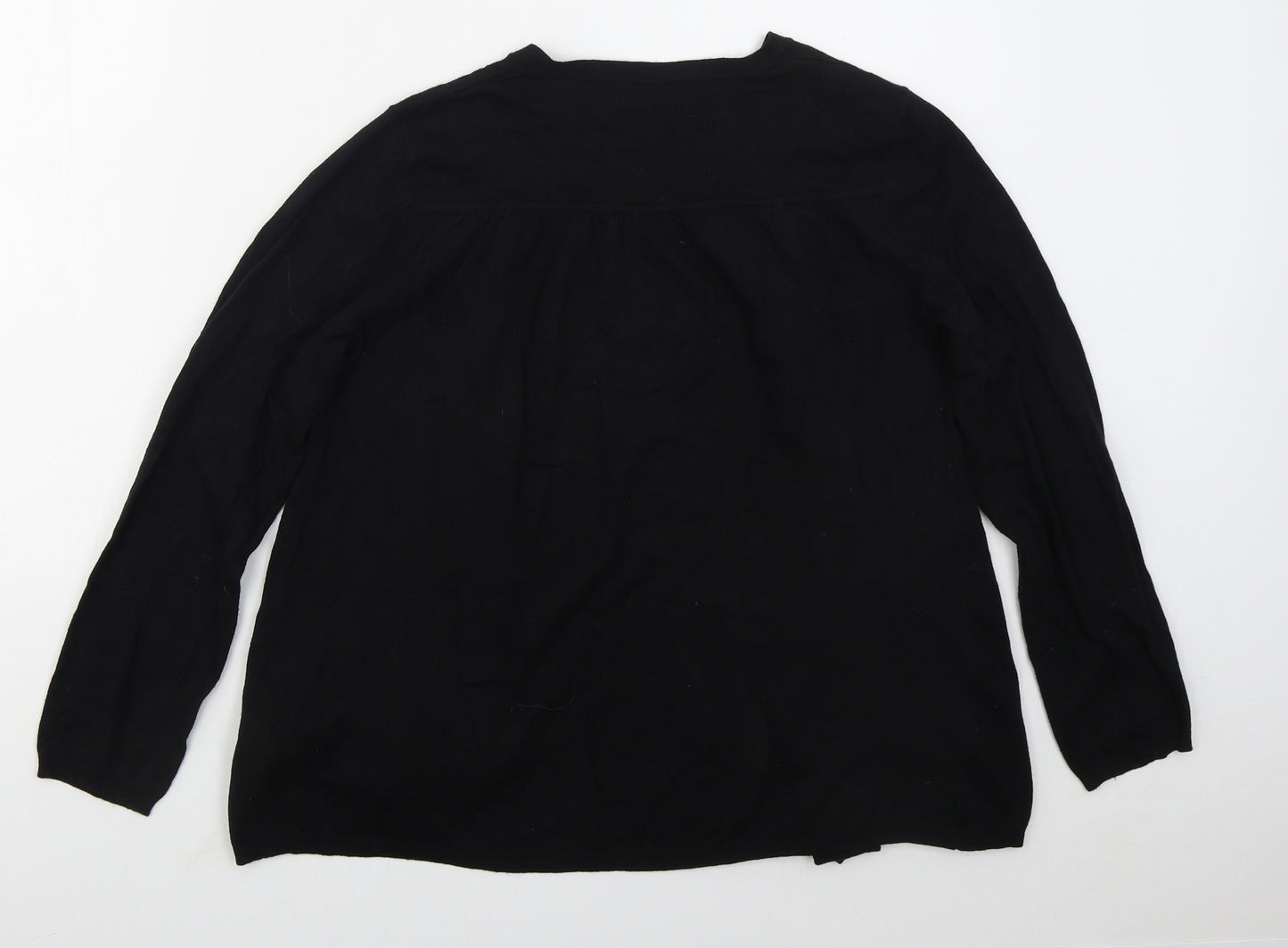 Marks and Spencer Womens Black V-Neck  Nylon Cardigan Jumper Size 16