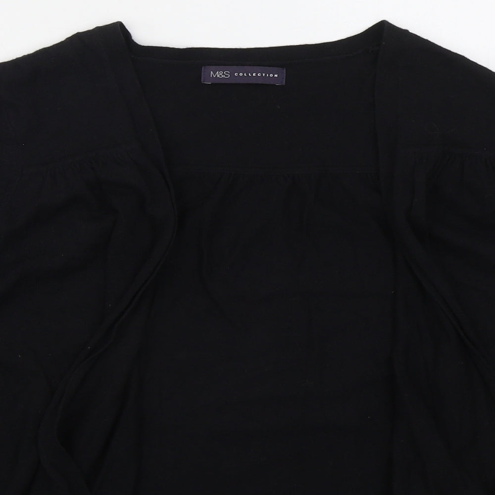 Marks and Spencer Womens Black V-Neck  Nylon Cardigan Jumper Size 16