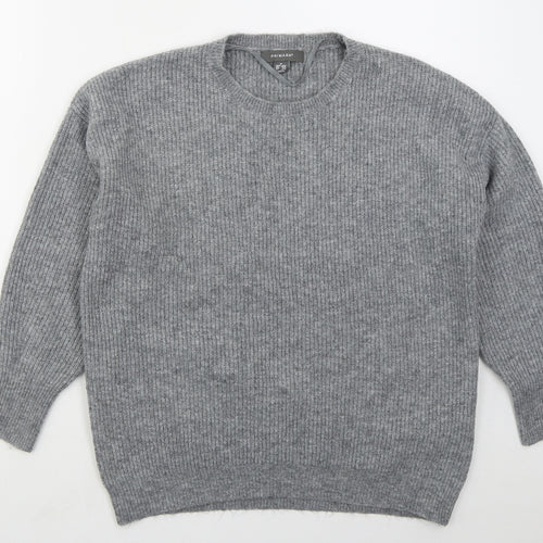 Primark Womens Grey Crew Neck  Acrylic Pullover Jumper Size 12