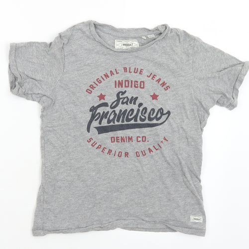 Produkt Boys Grey  Cotton Basic T-Shirt Size 11-12 Years Crew Neck  - San Francisco