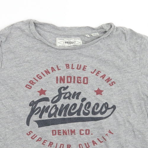 Produkt Boys Grey  Cotton Basic T-Shirt Size 11-12 Years Crew Neck  - San Francisco