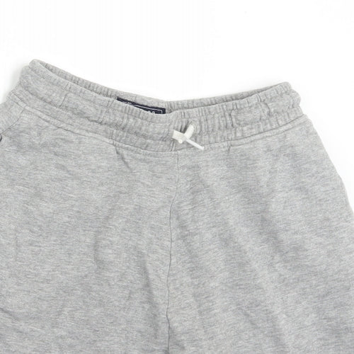 NEXT Boys Grey  Cotton Dungaree Shorts Shorts Size 11 Years  Regular Drawstring