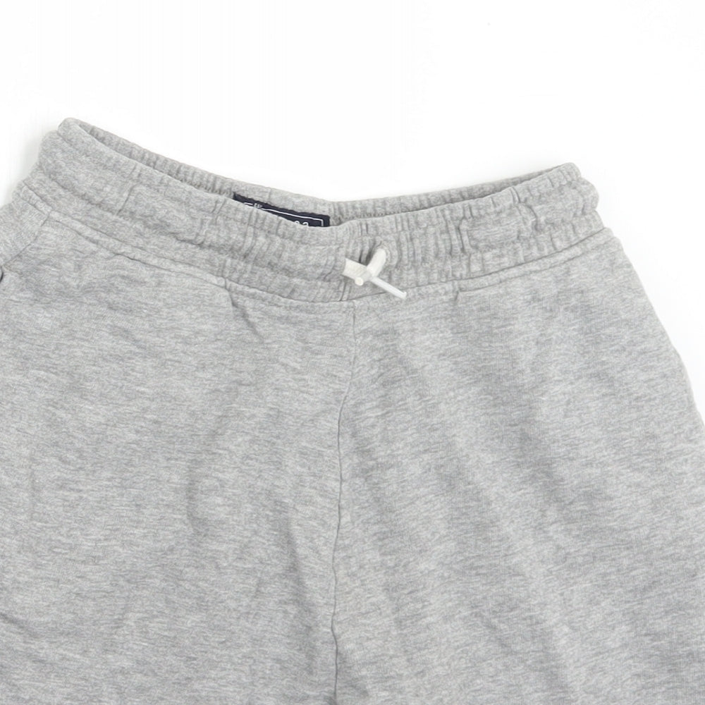 NEXT Boys Grey  Cotton Dungaree Shorts Shorts Size 11 Years  Regular Drawstring