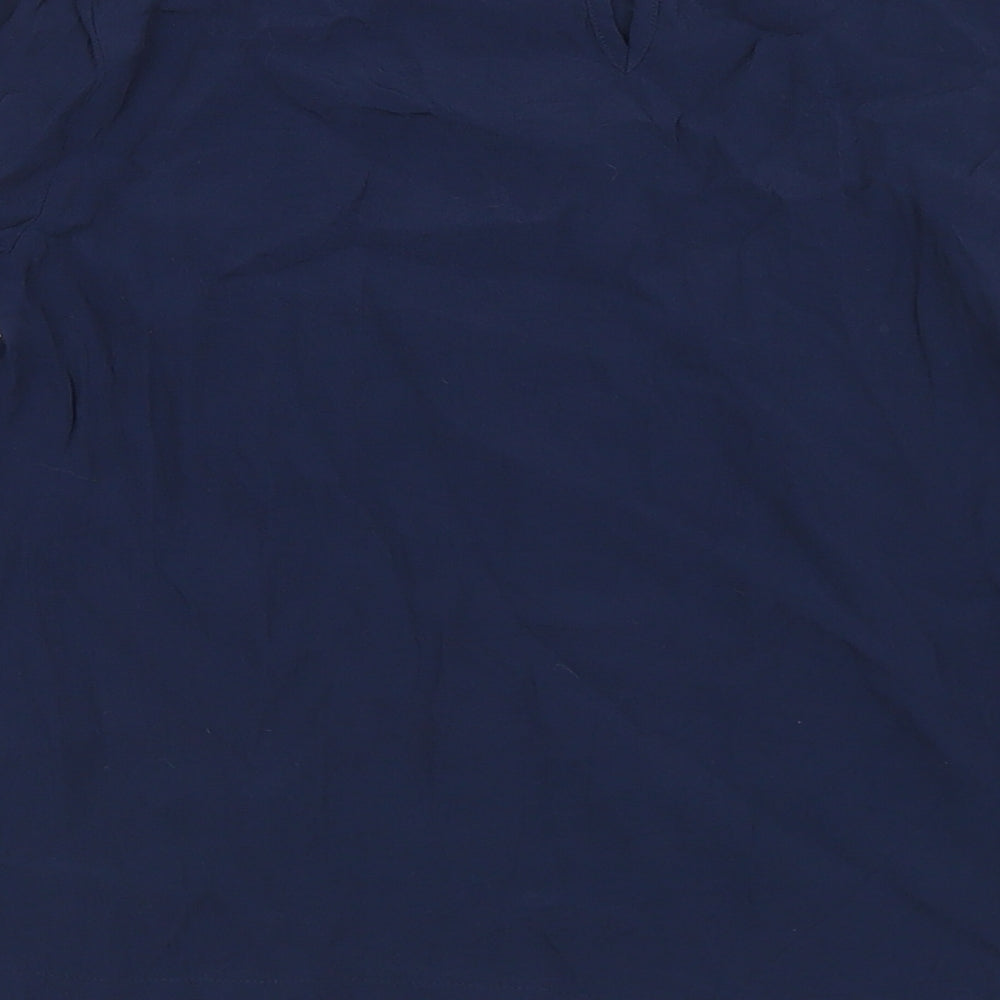 Monsoon Womens Blue  Nylon Basic Blouse Size 10 Round Neck