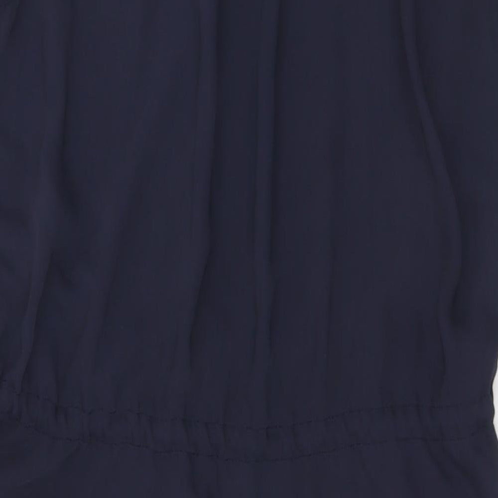 H&M Womens Blue  Polyester Shirt Dress  Size 12  Henley Button