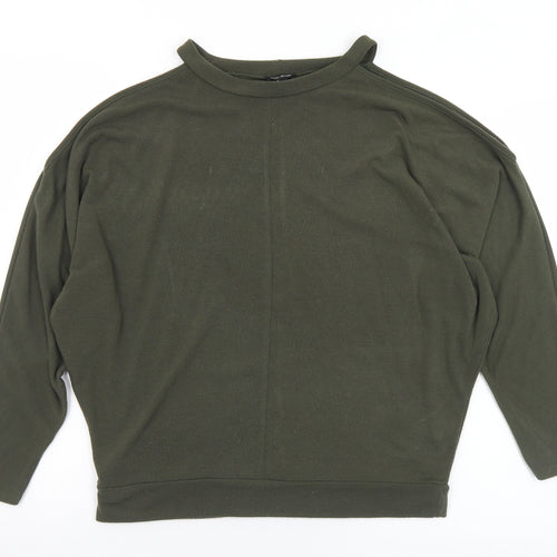 River Island Womens Green Mock Neck  Polyester Pullover Jumper Size 10
