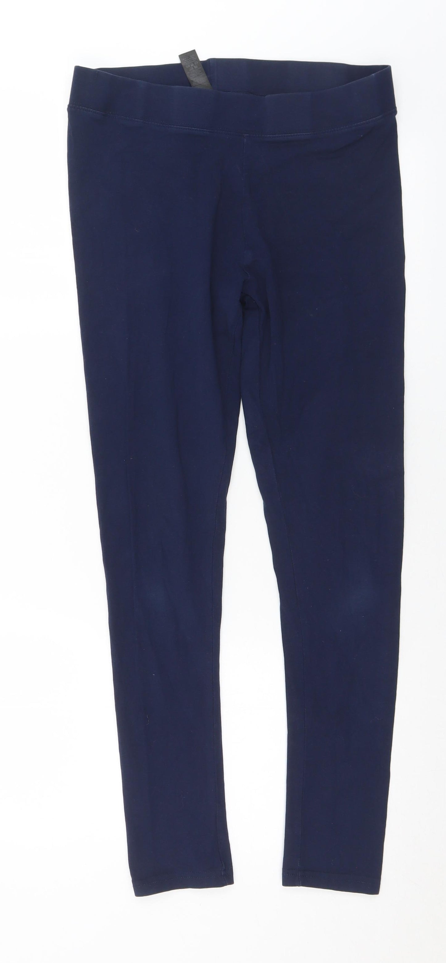 Dunnes Stores Womens Blue  Cotton Pedal Pusher Leggings Size M L28 in