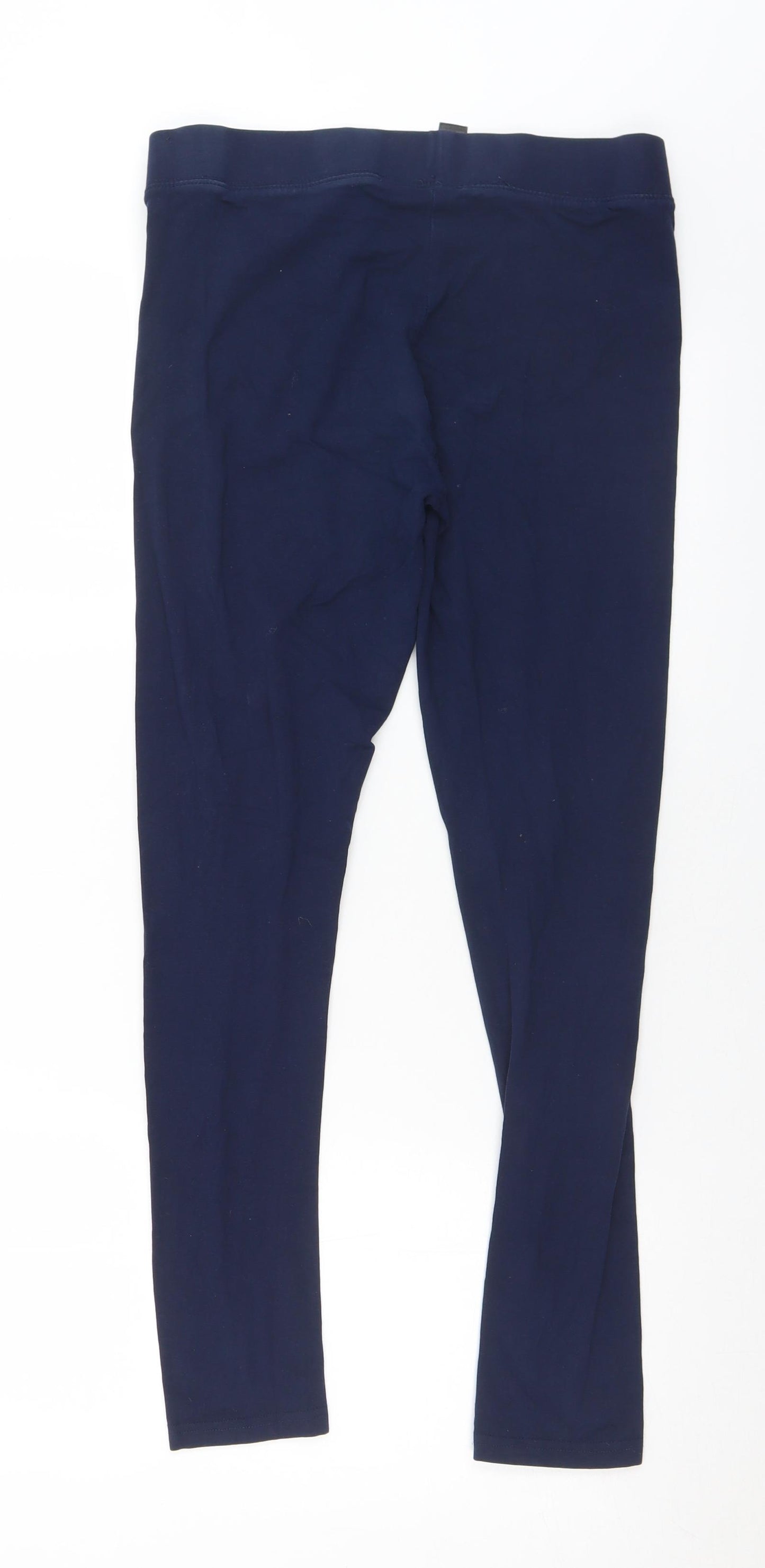 Dunnes Stores Womens Blue  Cotton Pedal Pusher Leggings Size M L28 in