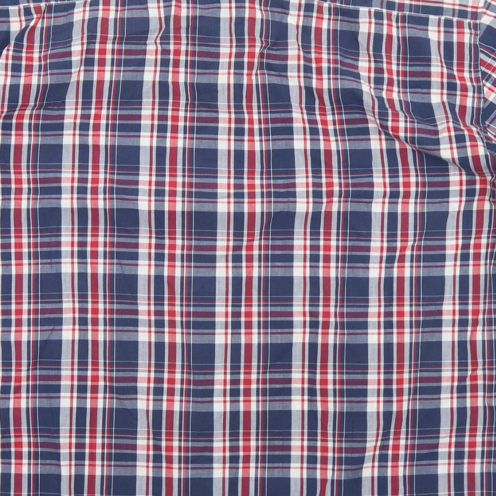 Champion Mens Multicoloured Plaid Polyester  Button-Up Size L Collared Button