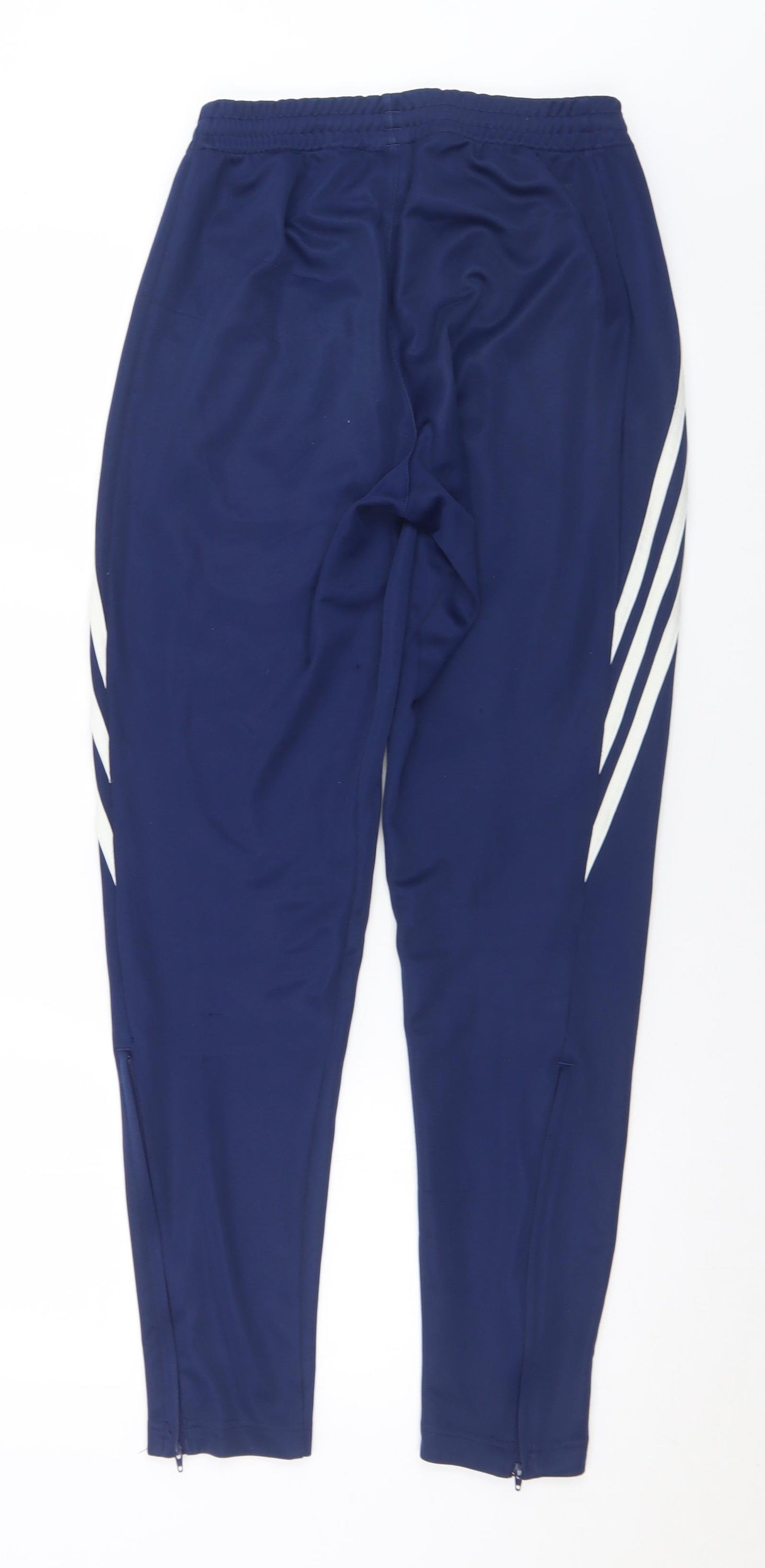 adidas Mens Blue  Polyester Track Pants Trousers Size S L30 in Regular Drawstring