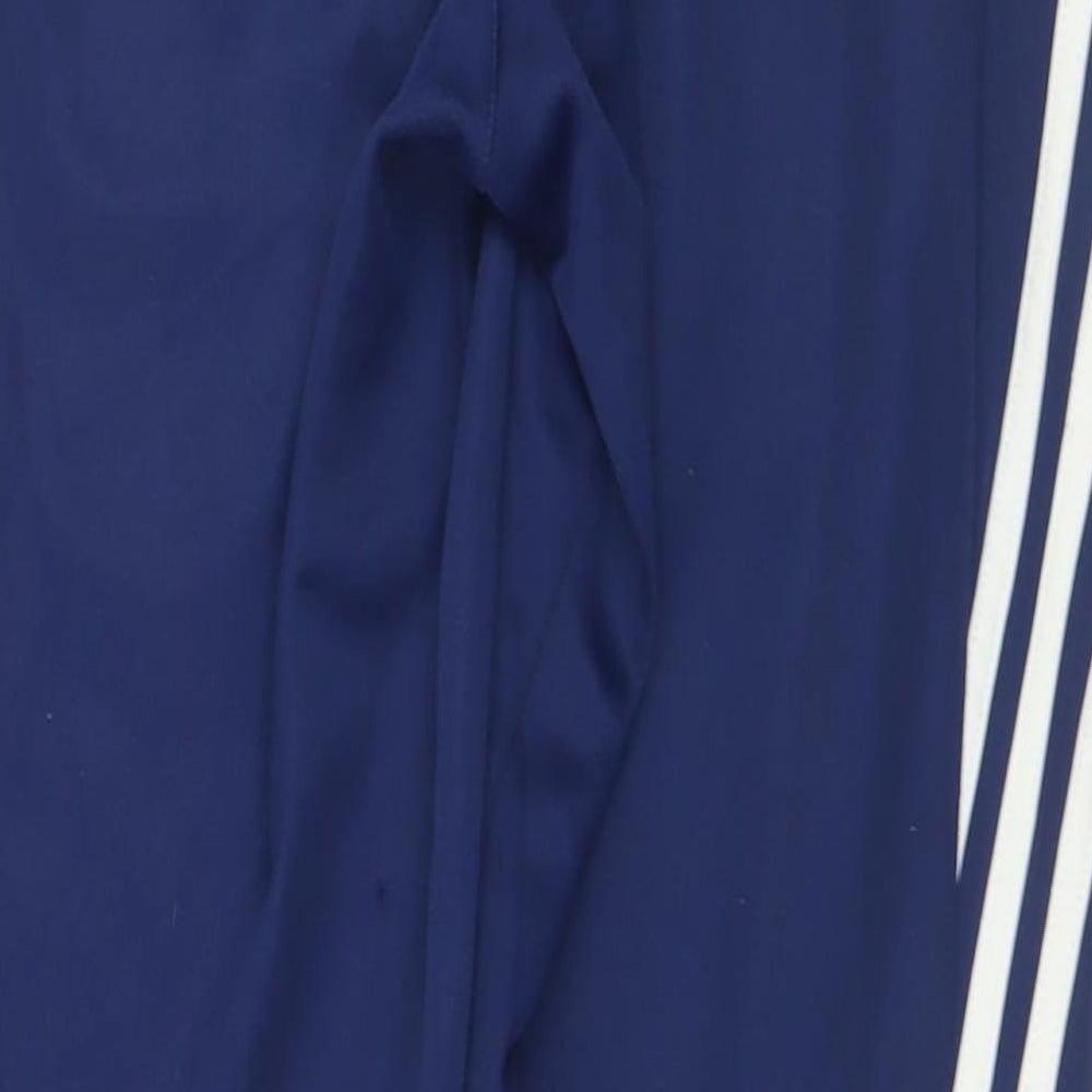 adidas Mens Blue  Polyester Track Pants Trousers Size S L30 in Regular Drawstring