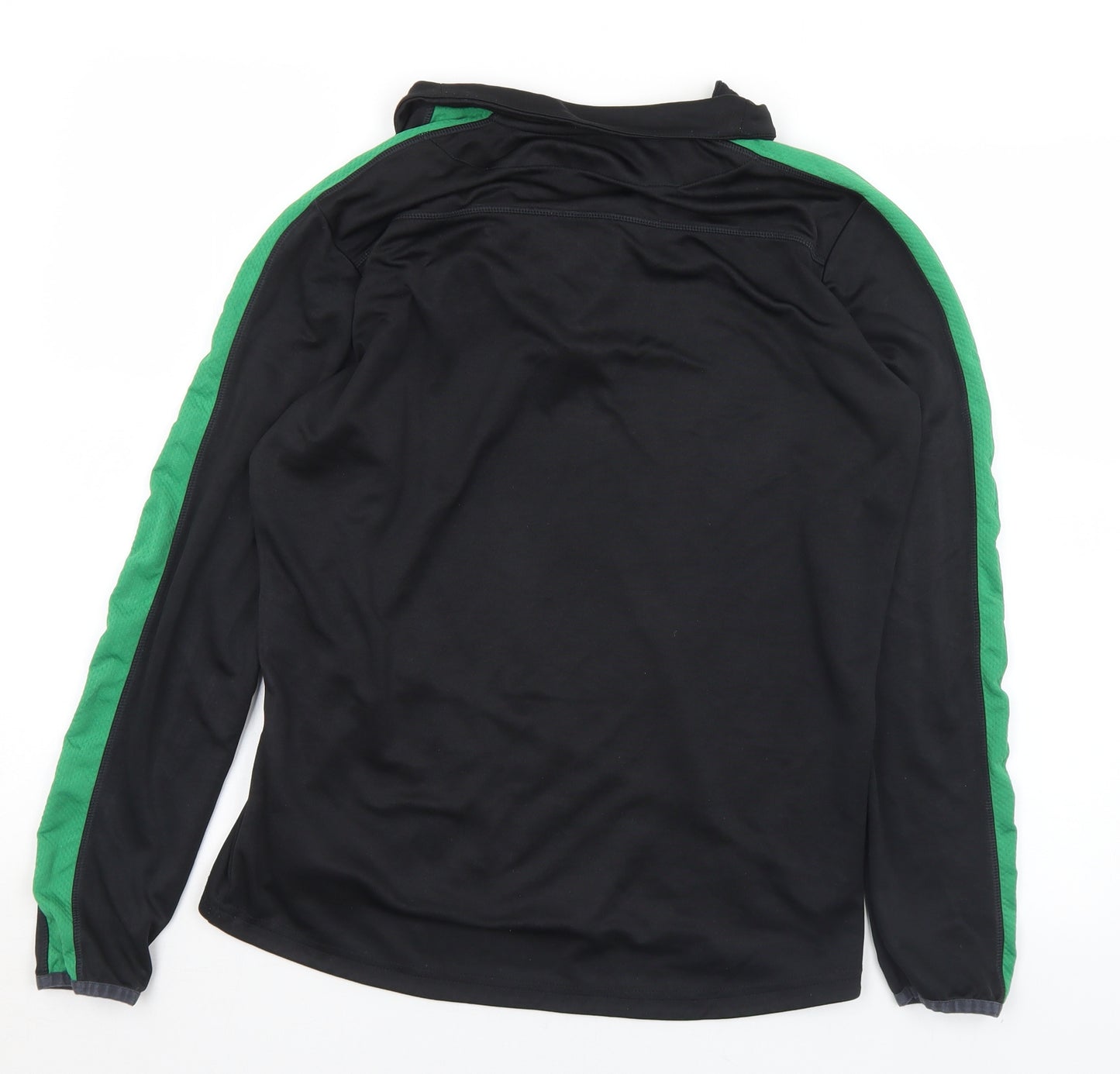 Macron Mens Black  Polyester Jersey Polo Size M Collared Zip - M/L Belfast Celtic FC