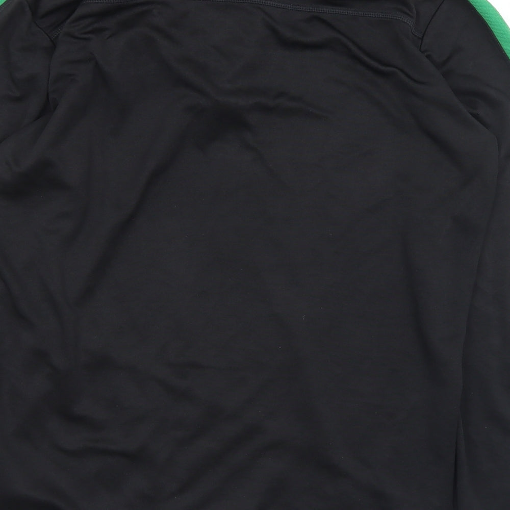Macron Mens Black  Polyester Jersey Polo Size M Collared Zip - M/L Belfast Celtic FC