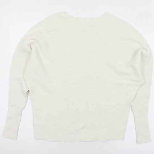 Primark Womens White Round Neck  Viscose Pullover Jumper Size 6
