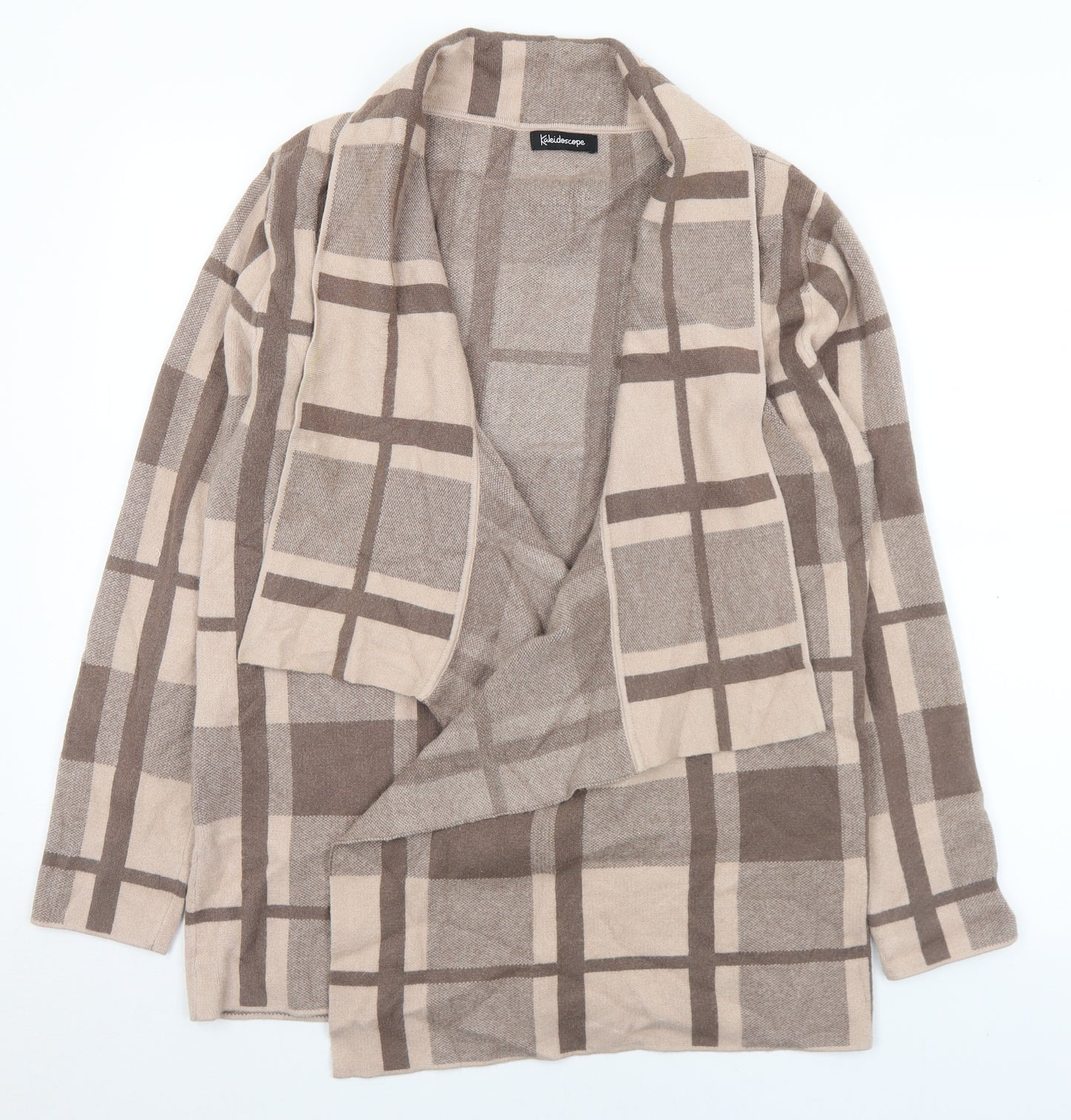 kelidoscope   Womens Brown Collared Plaid Viscose Cardigan Jumper Size 14   - 14/16