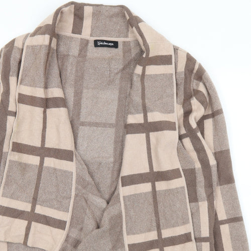 kelidoscope   Womens Brown Collared Plaid Viscose Cardigan Jumper Size 14   - 14/16