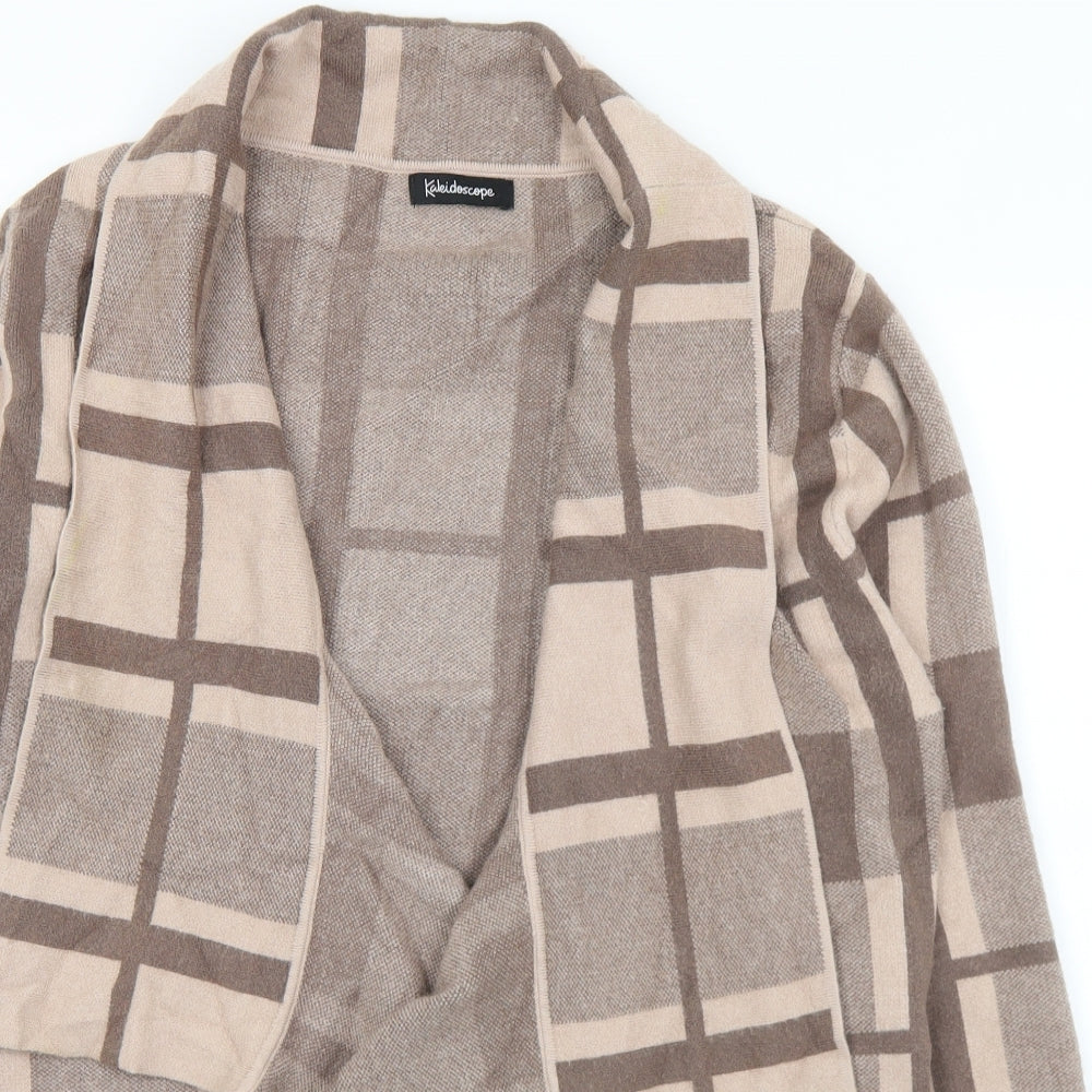 kelidoscope   Womens Brown Collared Plaid Viscose Cardigan Jumper Size 14   - 14/16