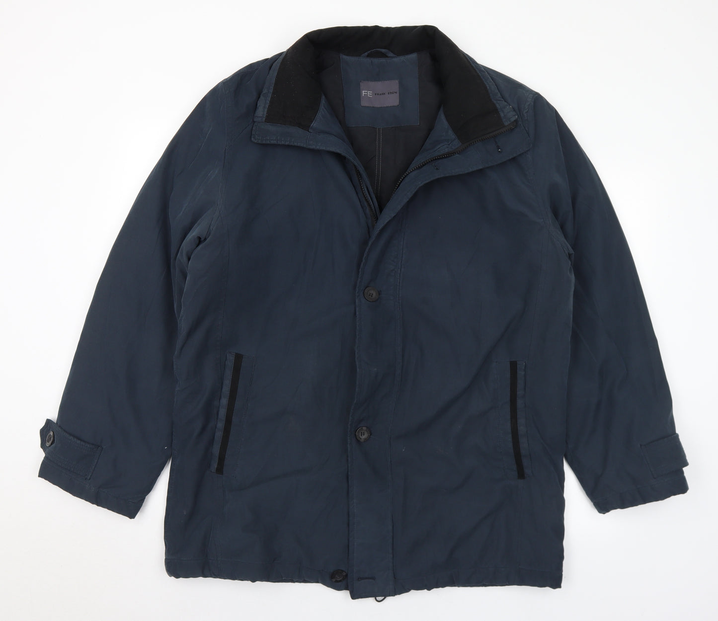 Frank Eden Mens Blue   Quilted Coat Size 42  Zip