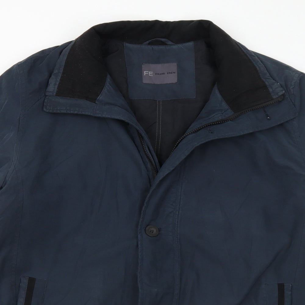 Frank Eden Mens Blue   Quilted Coat Size 42  Zip