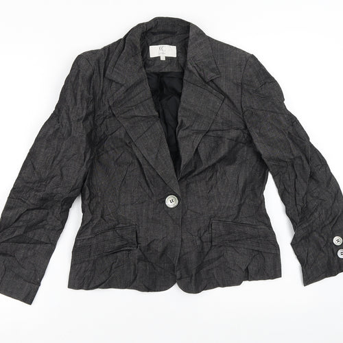 CC Womens Grey Striped  Jacket Blazer Size 10