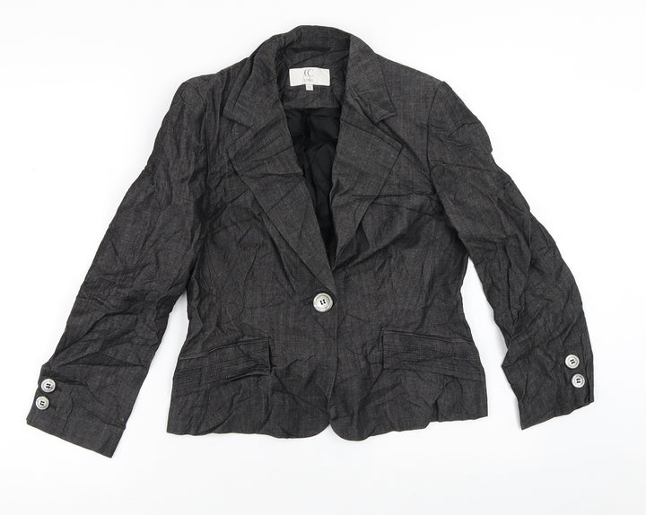 CC Womens Grey Striped  Jacket Blazer Size 10