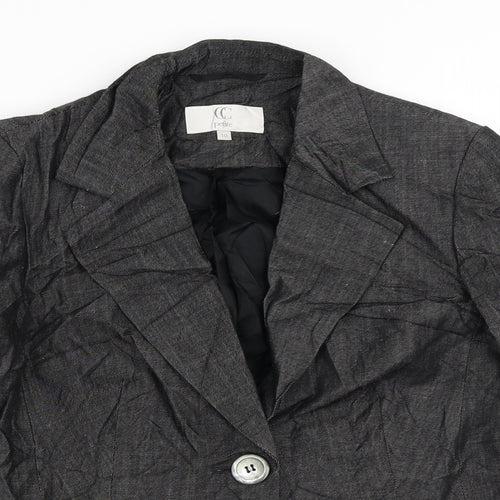 CC Womens Grey Striped  Jacket Blazer Size 10