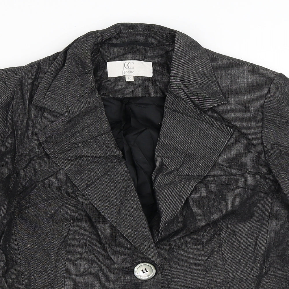 CC Womens Grey Striped  Jacket Blazer Size 10