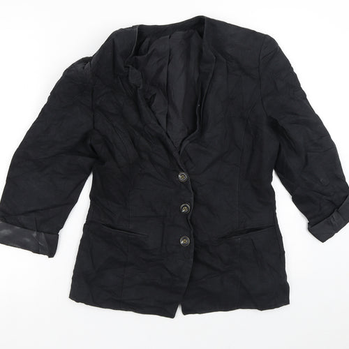 St Michael Womens Black   Jacket Blazer Size 10