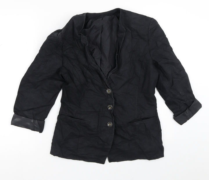 St Michael Womens Black Jacket Blazer Size 10