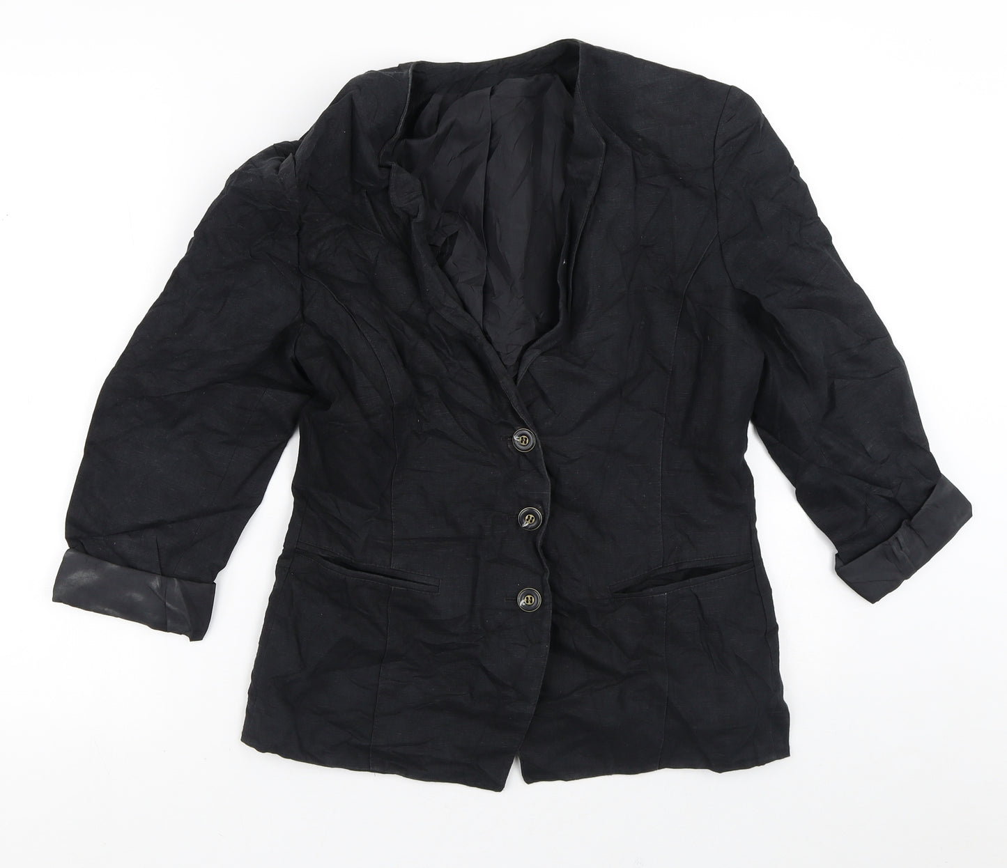 St Michael Womens Black   Jacket Blazer Size 10