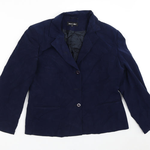Warp & Weft Womens Blue   Jacket Blazer Size 16