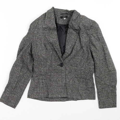 Kesta Womens Grey Geometric  Jacket Blazer Size 12