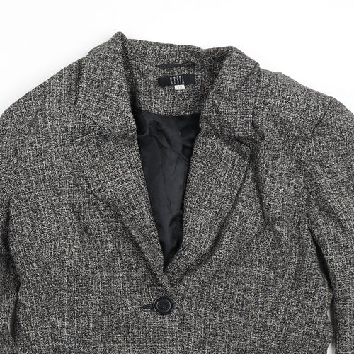 Kesta Womens Grey Geometric  Jacket Blazer Size 12