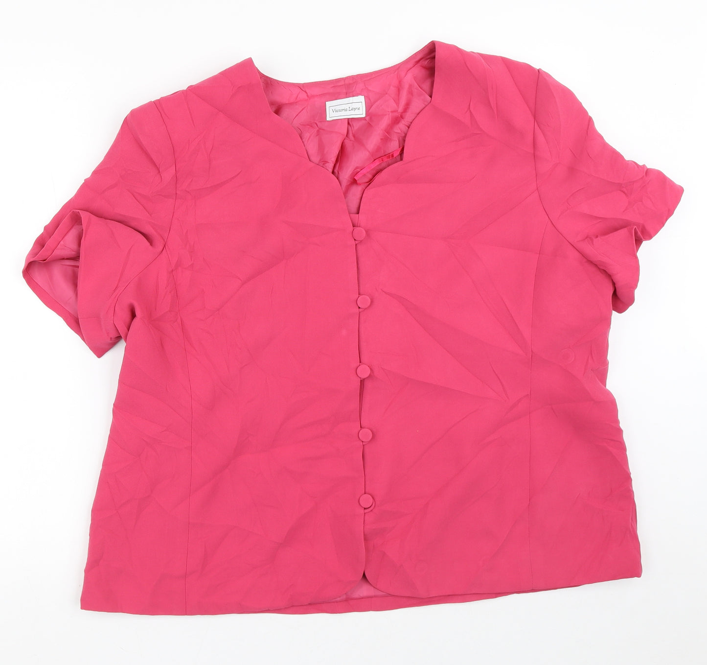 Victoria Layne Womens Pink   Jacket Blazer Size 22