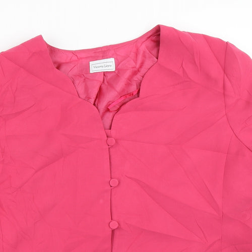 Victoria Layne Womens Pink   Jacket Blazer Size 22