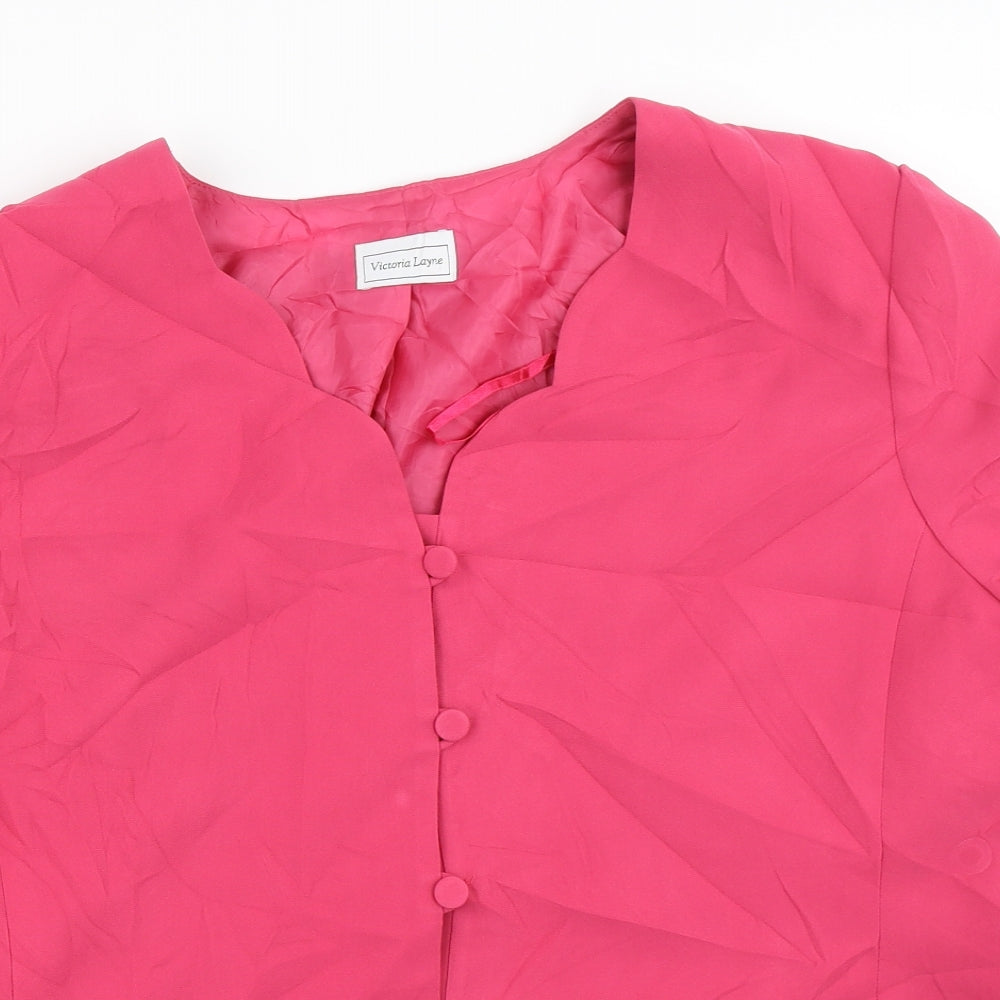 Victoria Layne Womens Pink   Jacket Blazer Size 22