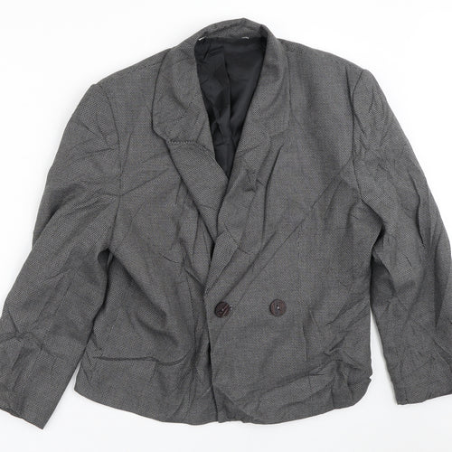 Preworn Womens Grey Geometric  Jacket Blazer Size M