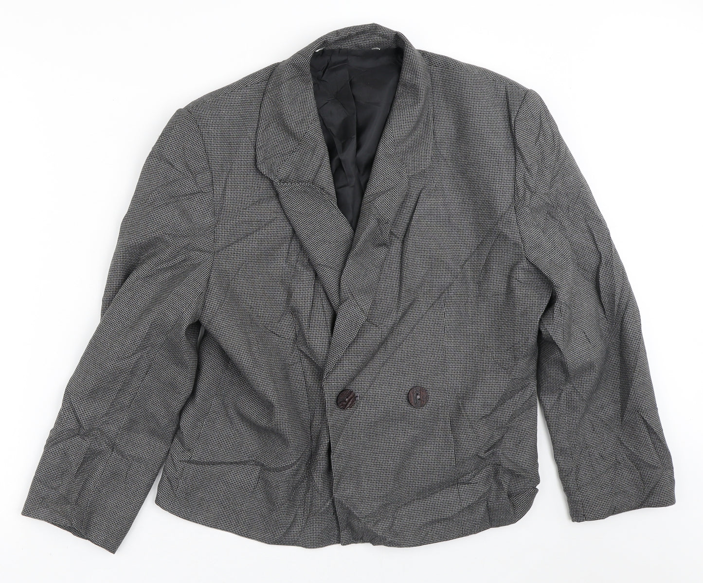Preworn Womens Grey Geometric  Jacket Blazer Size M