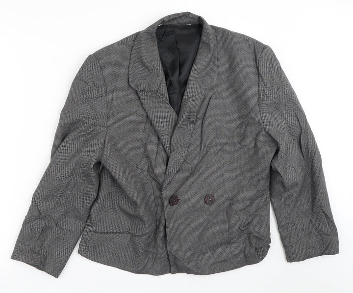 Preworn Womens Grey Geometric  Jacket Blazer Size M