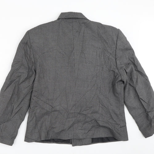 Preworn Womens Grey Geometric  Jacket Blazer Size M