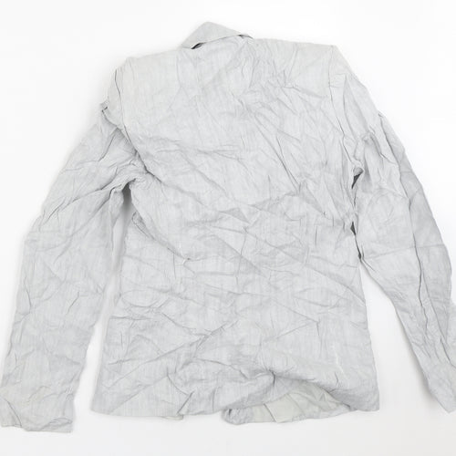 Marks and Spencer Womens Grey Striped  Jacket Blazer Size 12